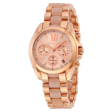 michael kors mini bradshaw rose gold|Michael Kors bradshaw chronograph.